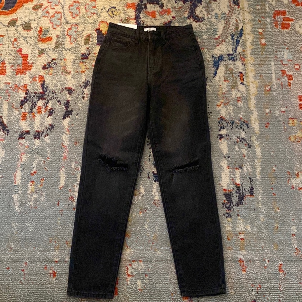 Black High Waisted Mom Jeans